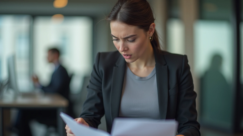 Nervöse Person schaut unsicher auf Notizen während Netzwerk-Veranstaltung